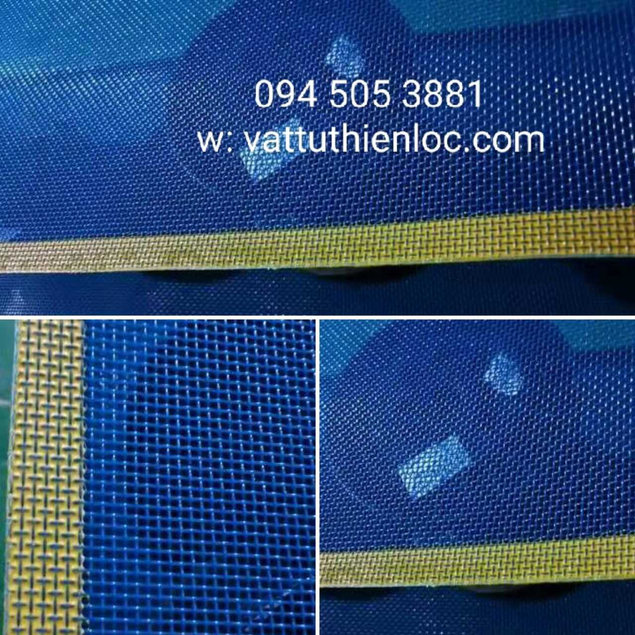 Băng tải lưới nhựa lỗ ô vuông 3x3mm, 1x1mm, Mesh Conveyor Belt Xanh Dương